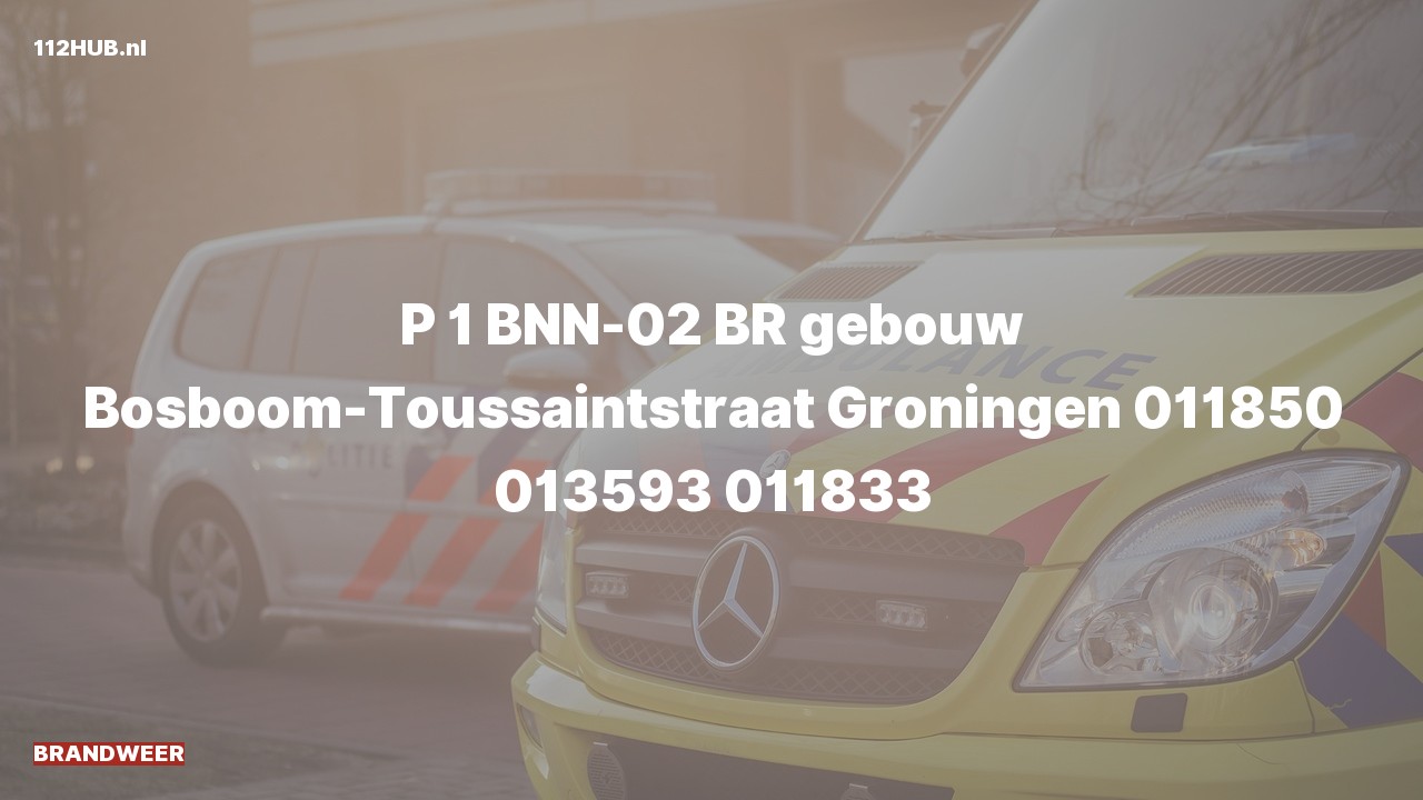 Deelafbeelding voor Brandweer met spoed voor brand in gebouw naar de Bosboom-Toussaintstraat in Groningen.