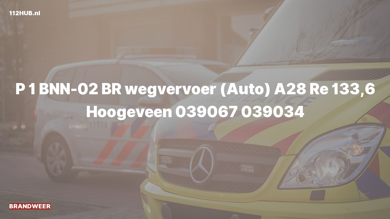 Deelafbeelding voor De brandweer is met spoed uitgerukt voor een brand op de A28 bij hectometerpaaltje 133.6