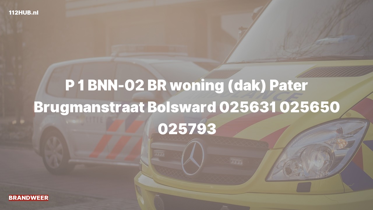 Deelafbeelding voor Brandweer met spoed voor brand in woning naar de Pater Brugmanstraat in Bolsward.
