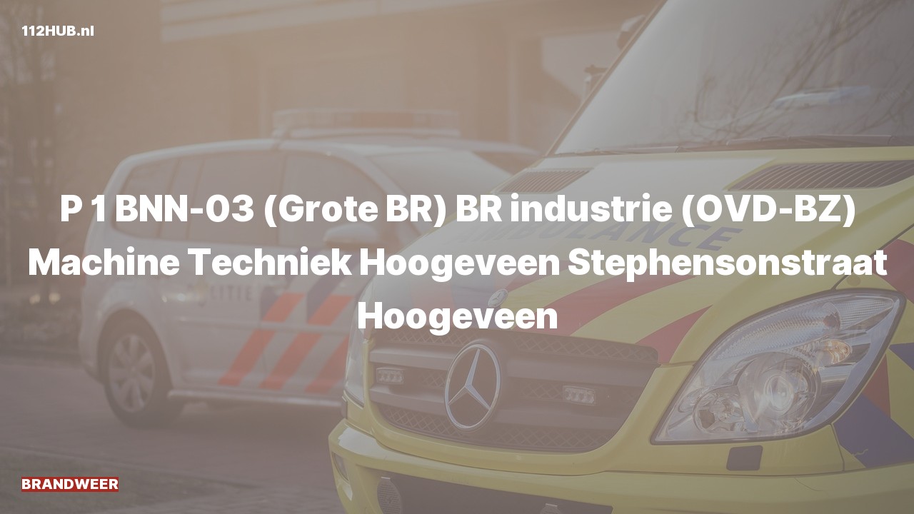Deelafbeelding voor Brandweer met spoed naar de Stephensonstraat in Hoogeveen.