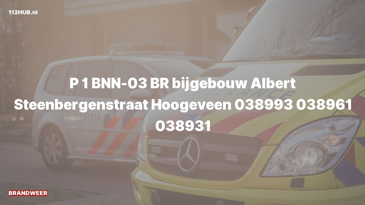 Deelafbeelding voor De brandweer is met spoed uitgerukt voor een brand naar de Albert Steenbergenstraat in Hoogeveen