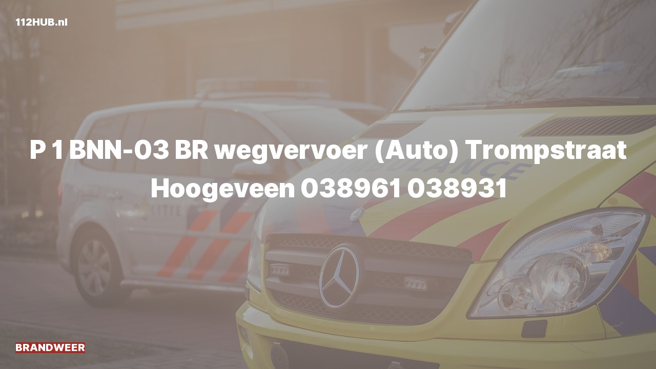 Deelafbeelding voor Brandweer met spoed naar de Trompstraat in Hoogeveen.
