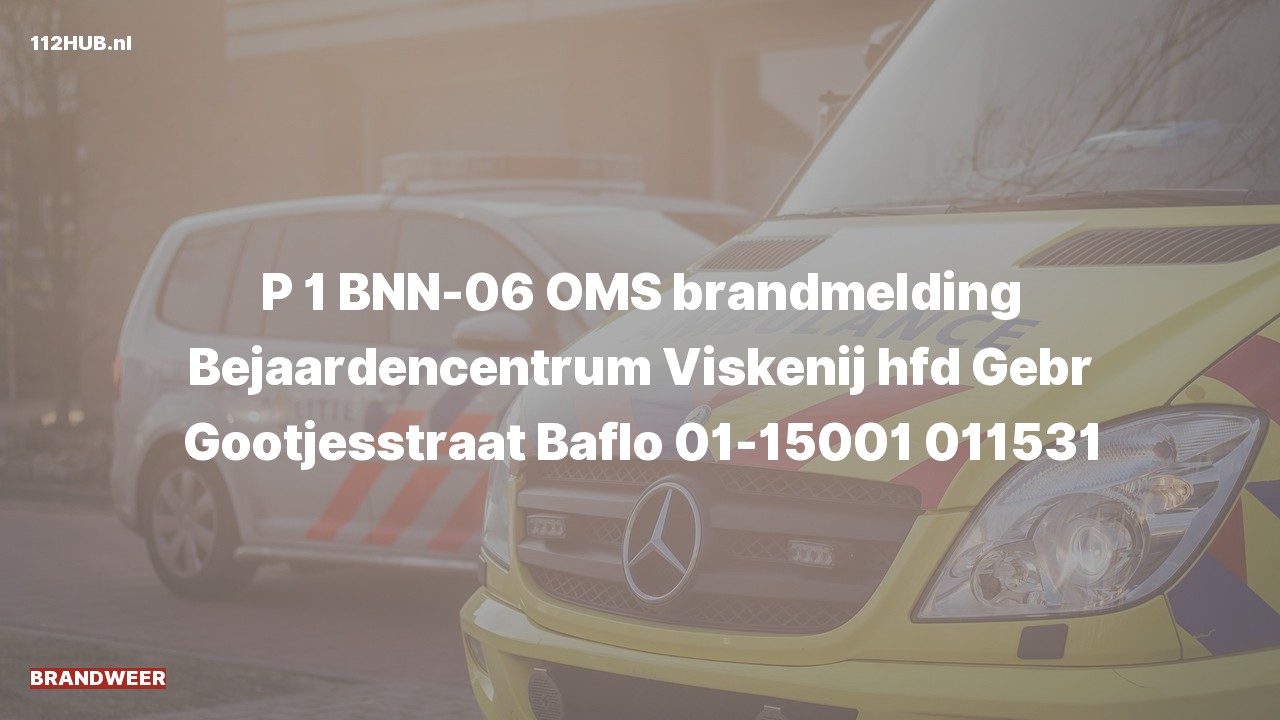Deelafbeelding voor Brandweer met spoed voor automatische brandmelding naar de Gebr Gootjesstraat in Baflo.