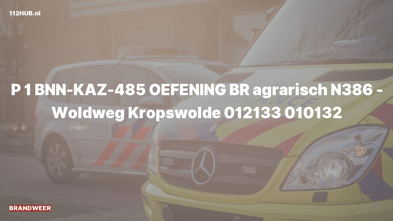 Deelafbeelding voor Brandweer met spoed (oefening) oefening.
