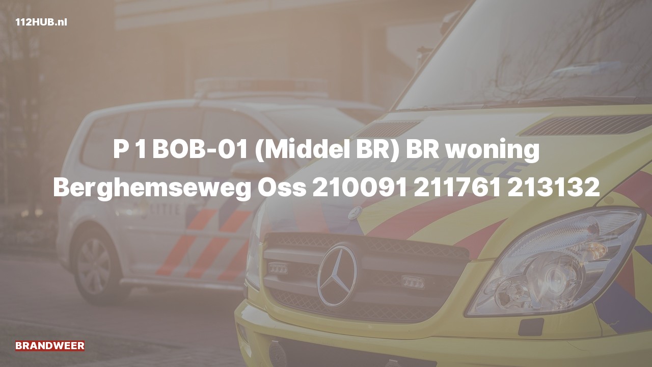 Deelafbeelding voor Brandweer met spoed voor brand in woning naar de Berghemseweg in Oss.