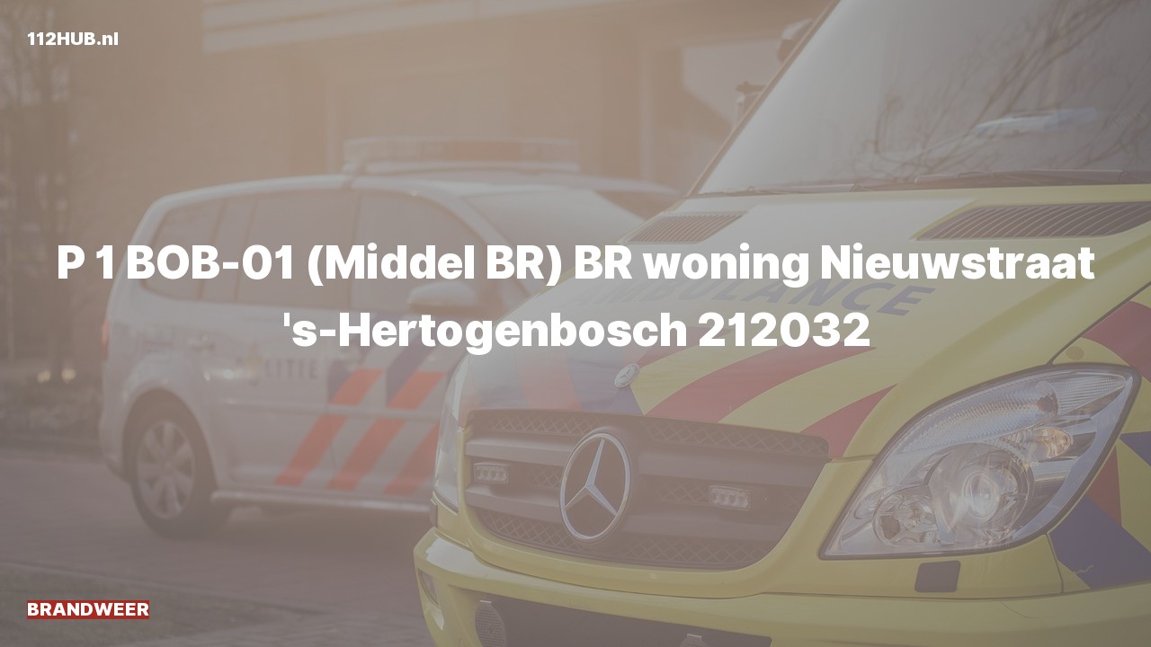 Deelafbeelding voor Brandweer met spoed voor brand in woning naar de Nieuwstraat in 's-Hertogenbosch.