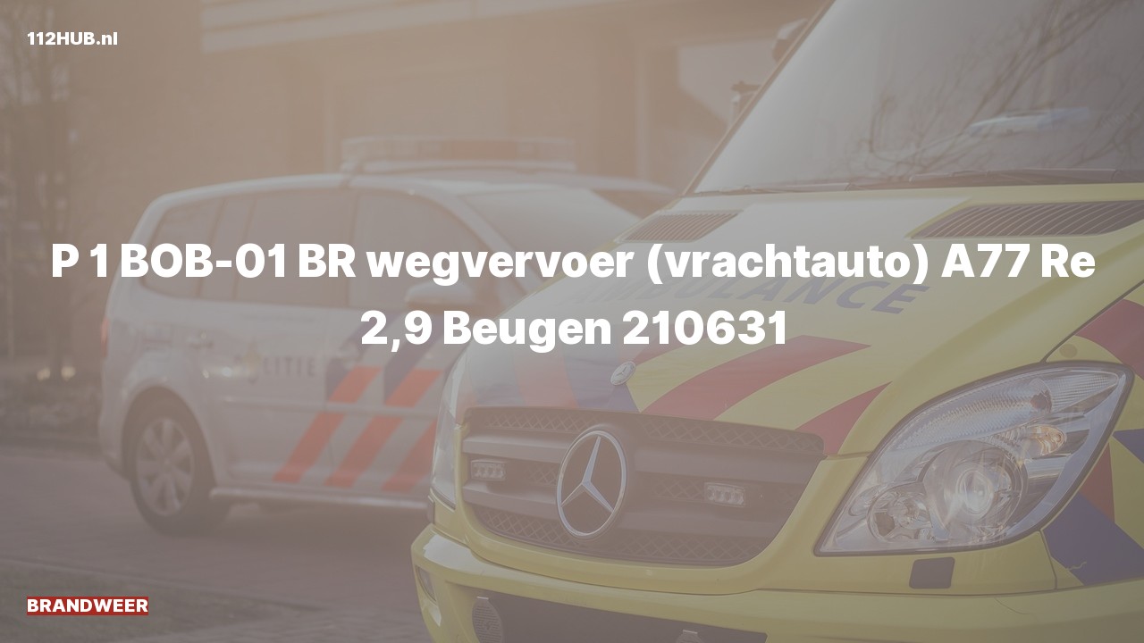 Deelafbeelding voor Brandweer met spoed op de A77 bij hectometerpaaltje 2.9.