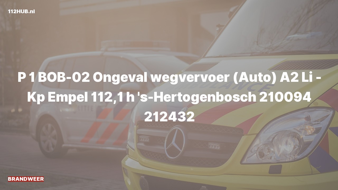 Deelafbeelding voor De brandweer is met spoed uitgerukt voor een verkeersongeval op de A2 bij hectometerpaaltje 112.1