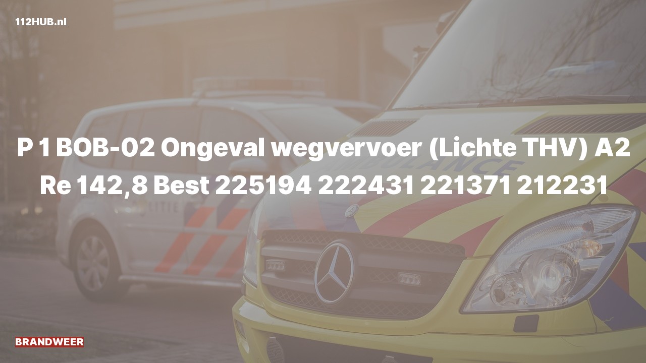 Deelafbeelding voor De brandweer is met spoed uitgerukt voor een verkeersongeval op de A2 bij hectometerpaaltje 142.8