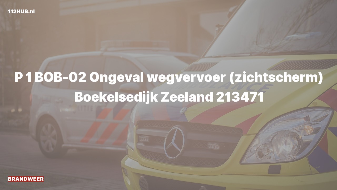 Deelafbeelding voor Brandweer met spoed voor verkeersongeval naar de Boekelsedijk in Zeeland.