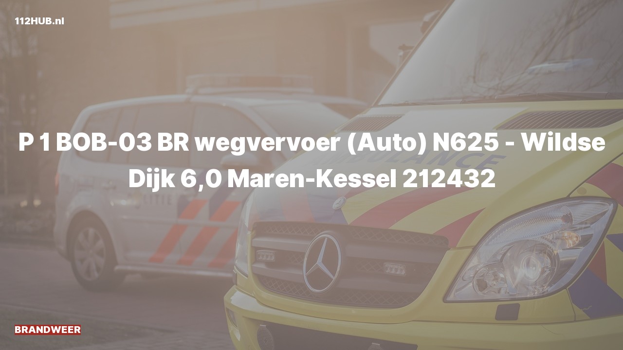 Deelafbeelding voor Brandweer met spoed op de N625 bij hectometerpaaltje 6.