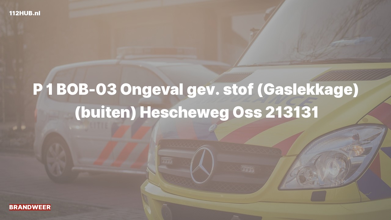 Deelafbeelding voor Brandweer met spoed naar de Hescheweg in Oss.