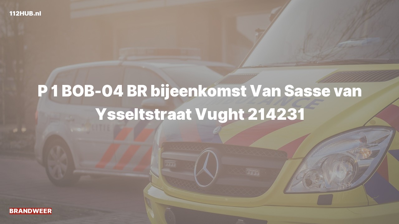 Deelafbeelding voor Brandweer met spoed naar de Van Sasse van Ysseltstraat in Vught.