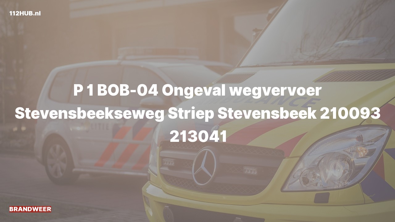 Deelafbeelding voor De brandweer is met spoed uitgerukt voor een verkeersongeval naar de Stevensbeekseweg in Stevensbeek