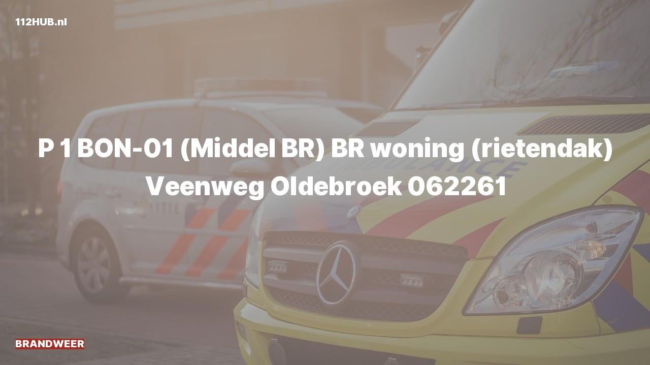 Deelafbeelding voor Brandweer met spoed voor brand in woning naar de Veenweg in Oldebroek.