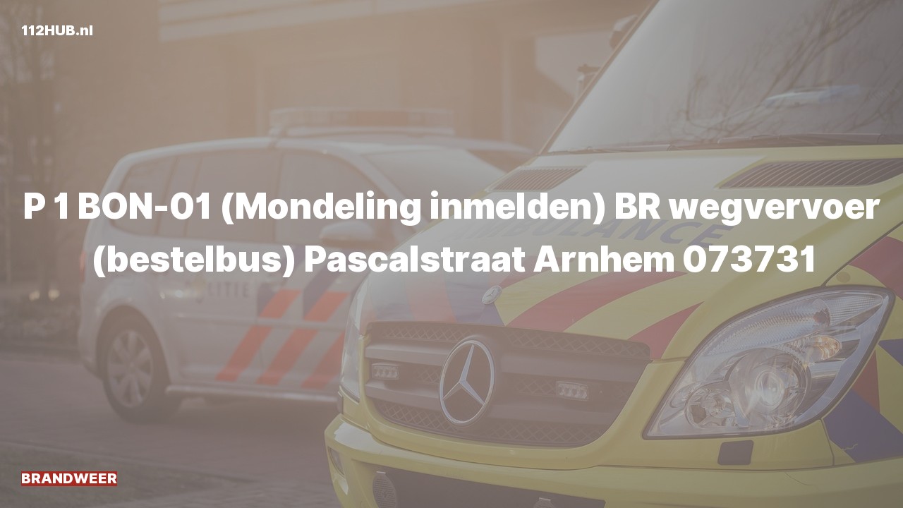 Deelafbeelding voor Brandweer met spoed naar de Pascalstraat in Arnhem.