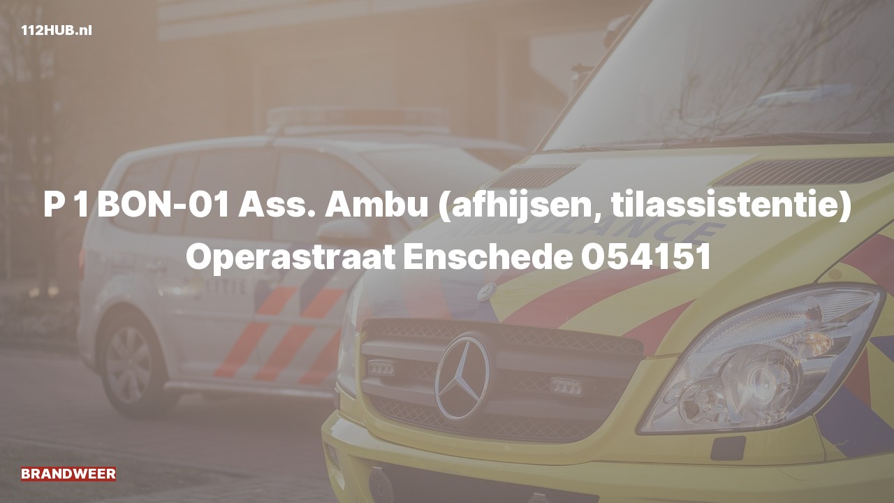 Deelafbeelding voor Brandweer met spoed voor afhijsen naar de Operastraat in Enschede.