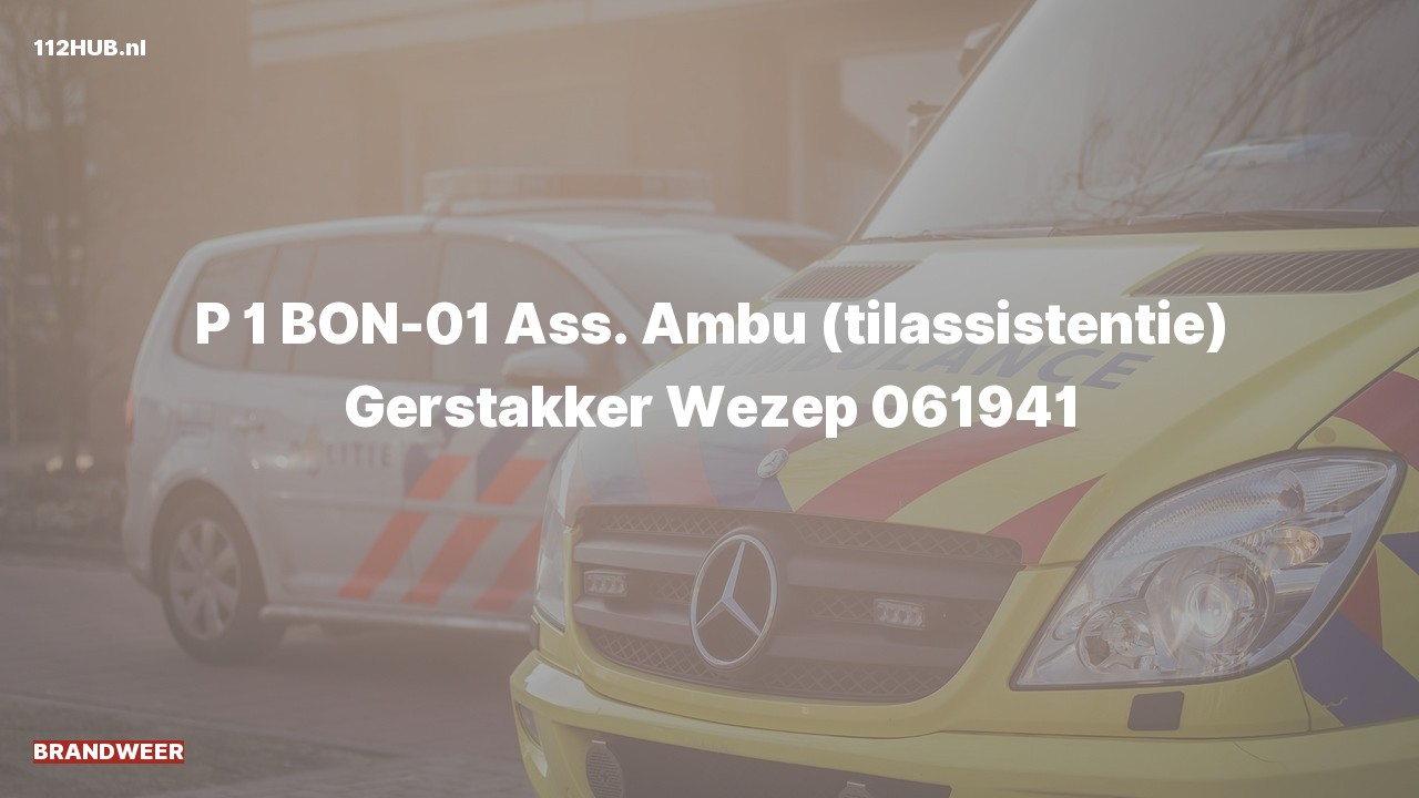 Deelafbeelding voor Brandweer met spoed voor ambulance-assistentie naar de Gerstakker in Wezep.