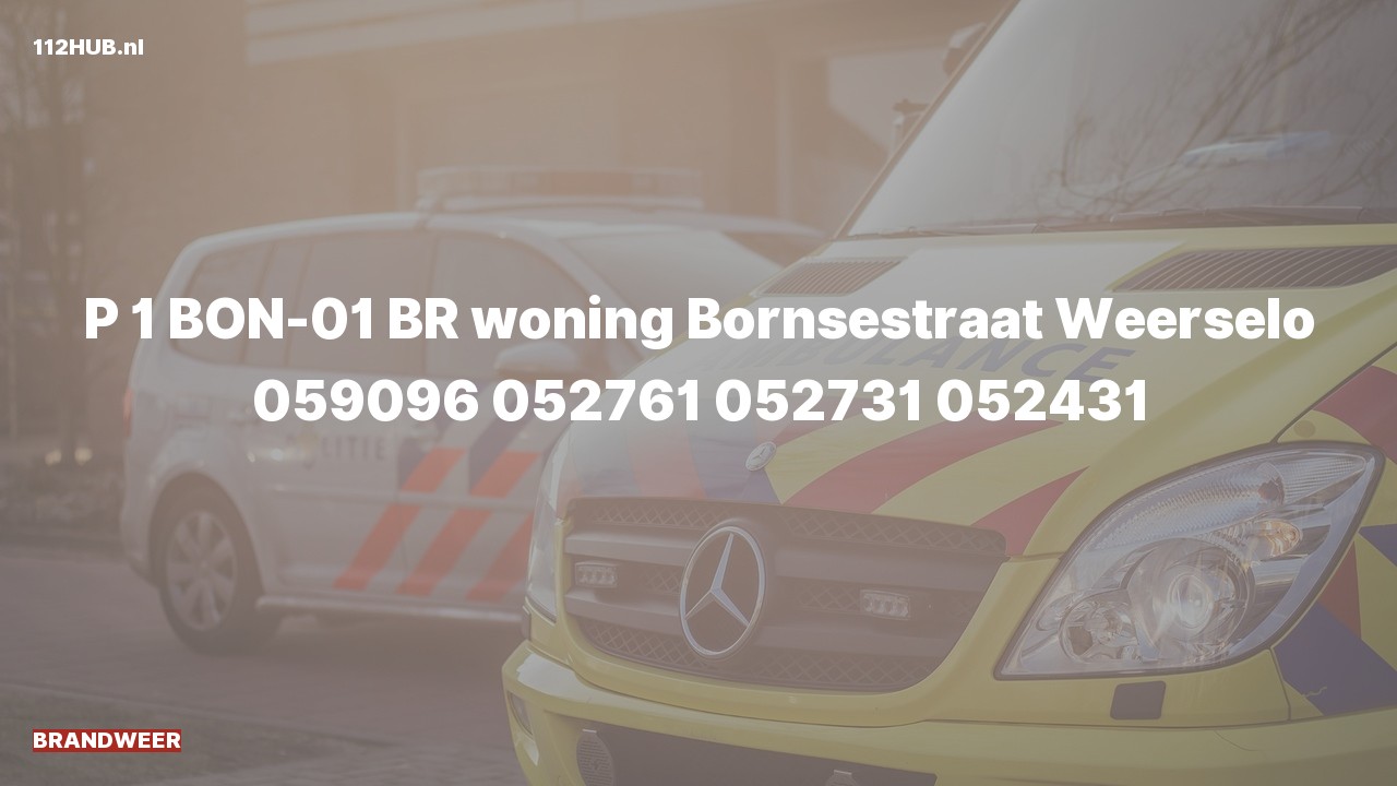 Deelafbeelding voor Brandweer met spoed voor brand in woning naar de Bornsestraat in Weerselo.