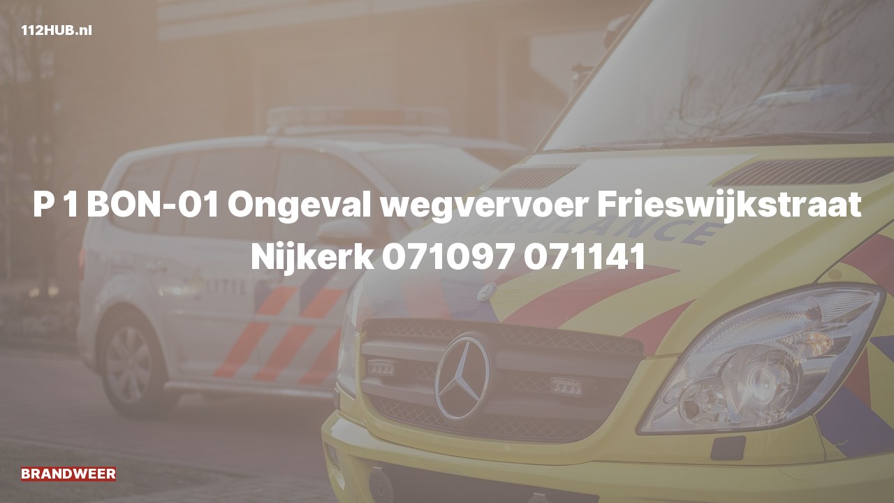 Deelafbeelding voor De brandweer is met spoed uitgerukt voor een verkeersongeval naar de Frieswijkstraat in Nijkerk