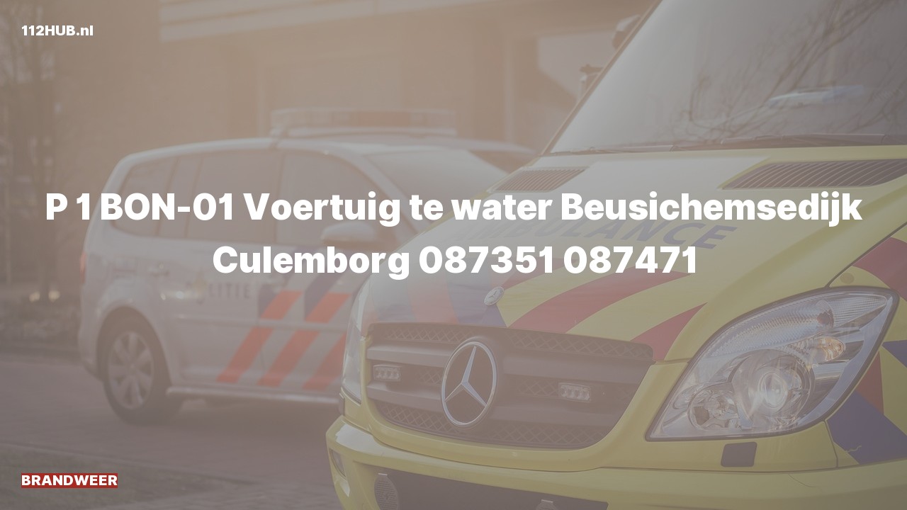 Deelafbeelding voor Brandweer met spoed naar de Beusichemsedijk in Culemborg.