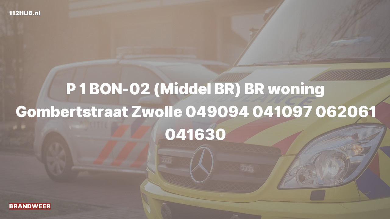 Deelafbeelding voor Brandweer met spoed voor brand in woning naar de Gombertstraat in Zwolle.