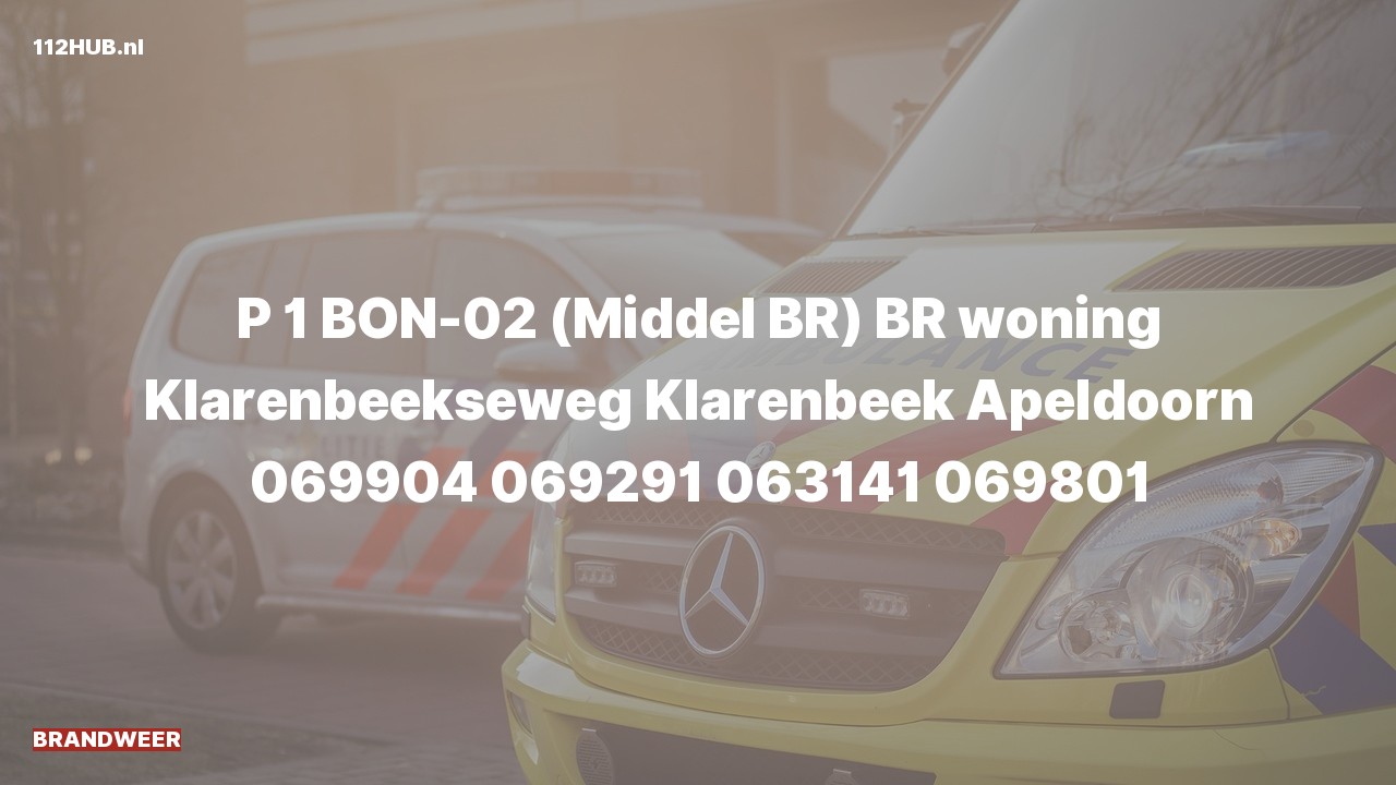 Deelafbeelding voor Brandweer met spoed voor brand in woning naar de Klarenbeekseweg in Klarenbeek.