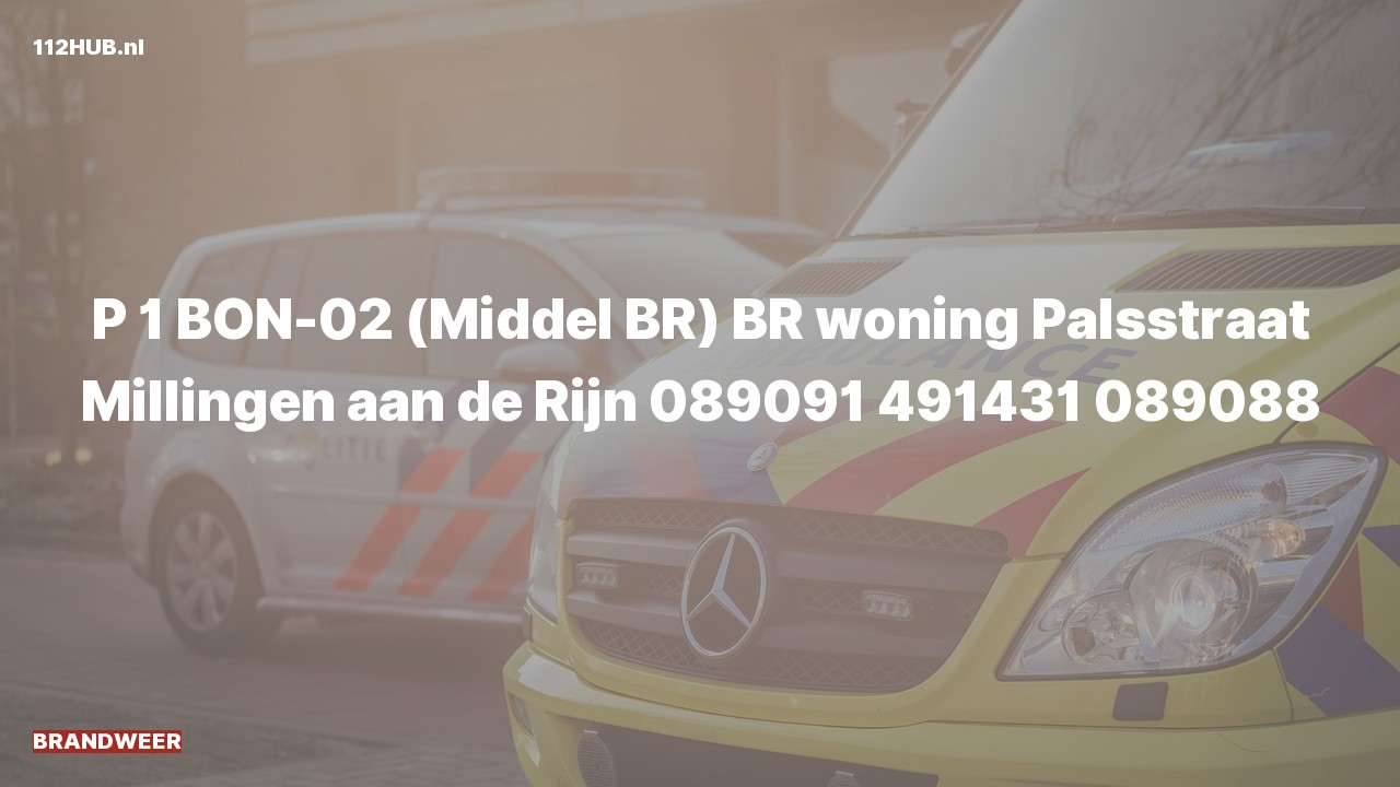 Deelafbeelding voor De brandweer is met spoed uitgerukt voor een woningbrand naar de Palsstraat in Millingen aan de Rijn