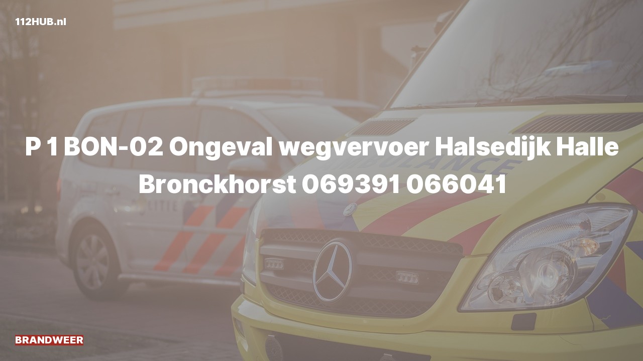 Deelafbeelding voor De brandweer is met spoed uitgerukt voor een verkeersongeval naar de Halsedijk in Halle