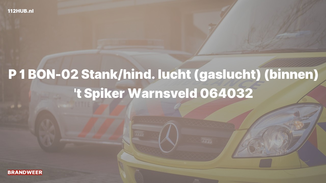 Deelafbeelding voor P2000-melding voor gaslucht binnen.