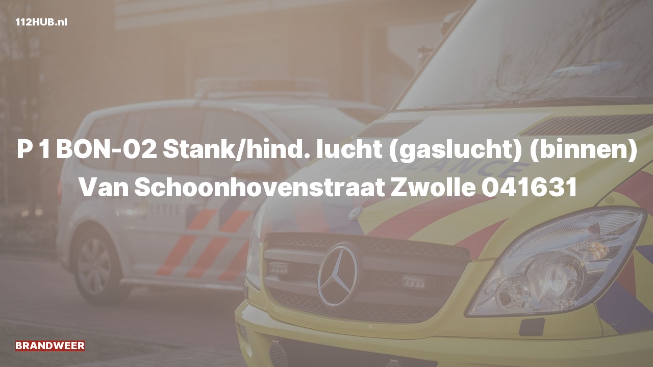 Deelafbeelding voor Brandweer met spoed voor gaslucht binnen naar de Van Schoonhovenstraat in Zwolle.