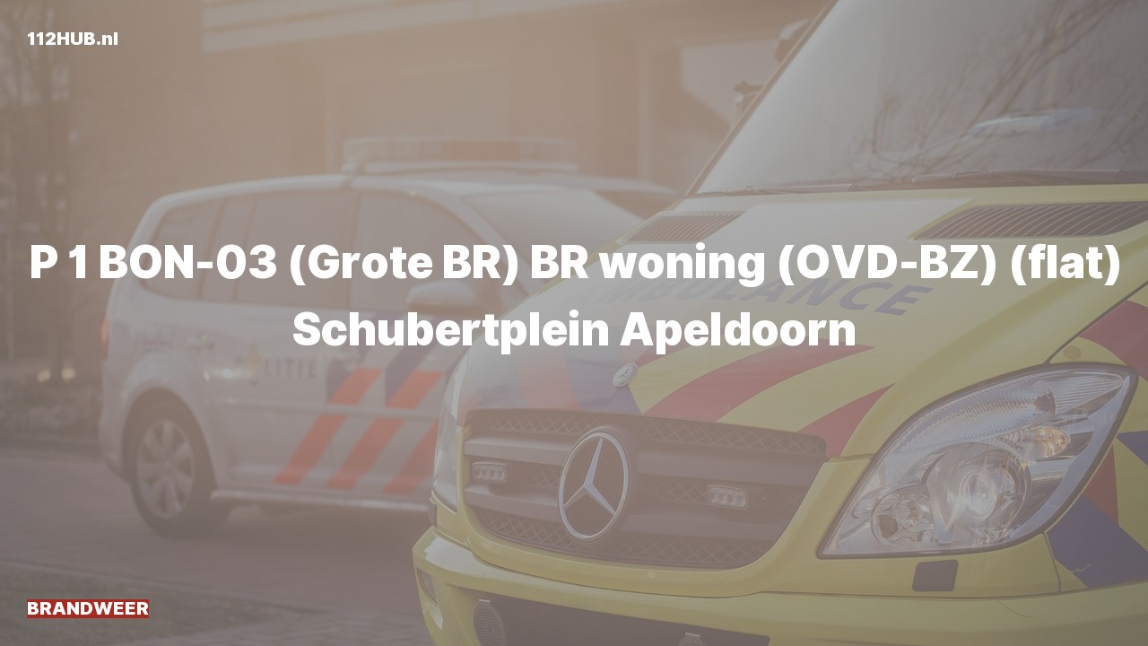Deelafbeelding voor Brandweer met spoed voor brand in woning naar de Schubertplein in Apeldoorn.