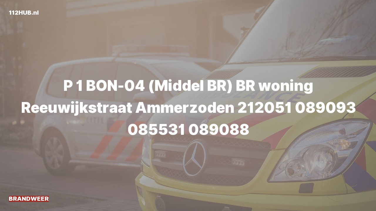 Deelafbeelding voor Brandweer met spoed voor brand in woning naar de Reeuwijkstraat in Ammerzoden.