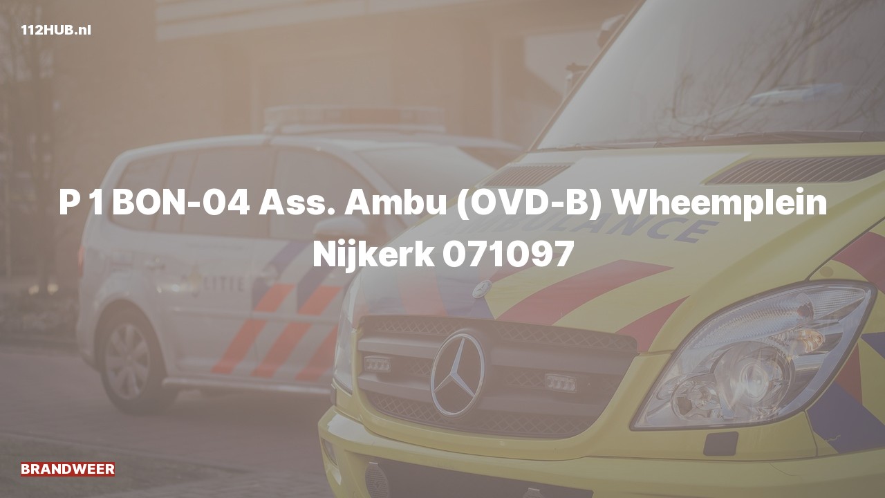 Deelafbeelding voor Brandweer met spoed voor ambulance-assistentie naar de Wheemplein in Nijkerk.