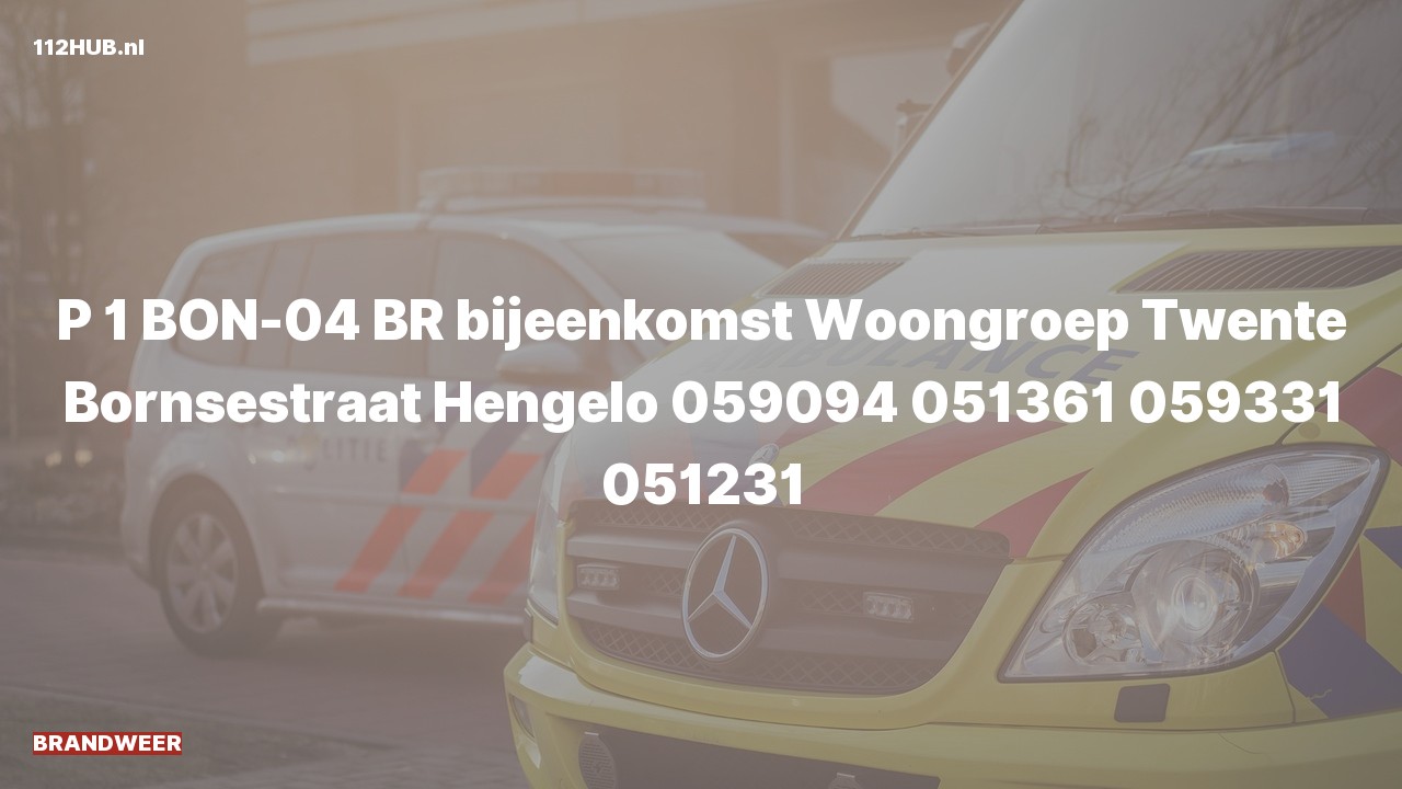 Deelafbeelding voor Brandweer met spoed naar de Bornsestraat in Hengelo.