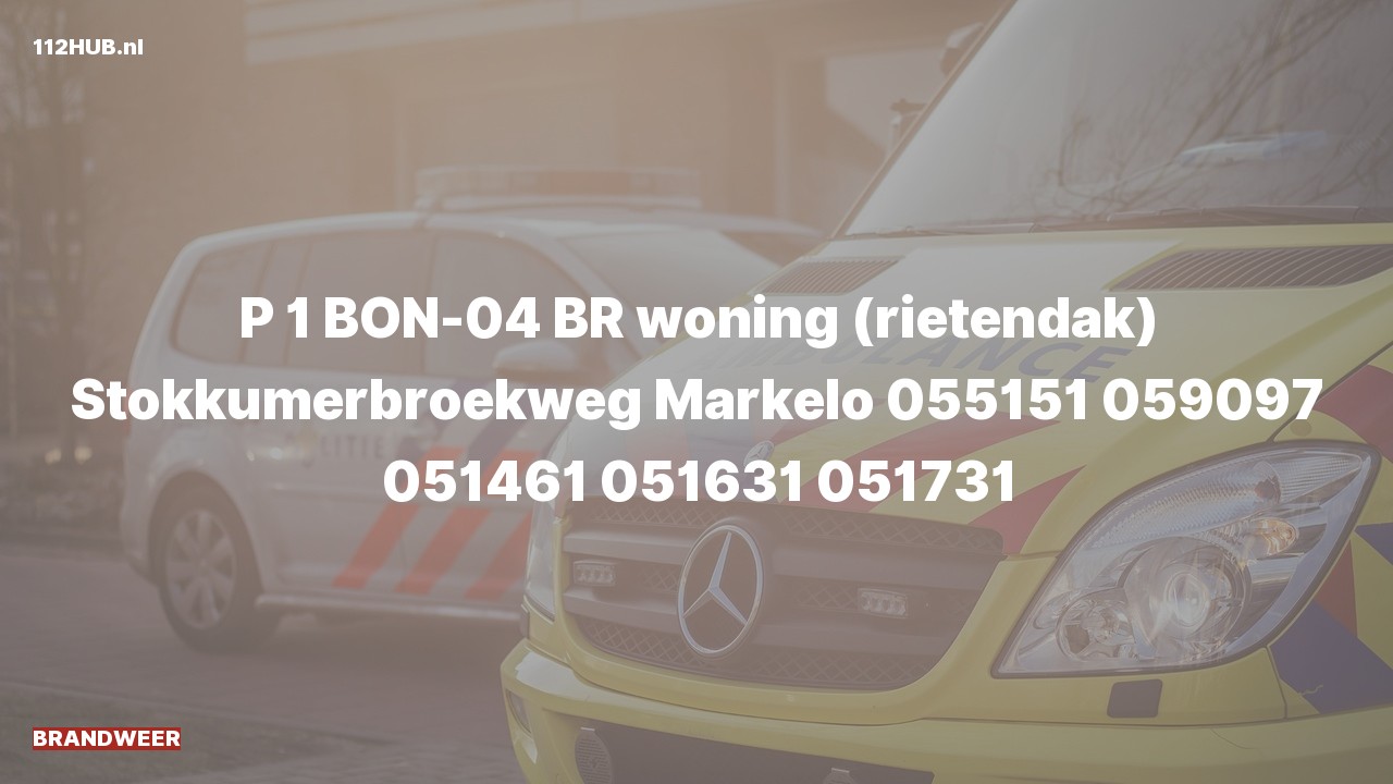 Deelafbeelding voor Brandweer met spoed voor brand in woning naar de Stokkumerbroekweg in Markelo.