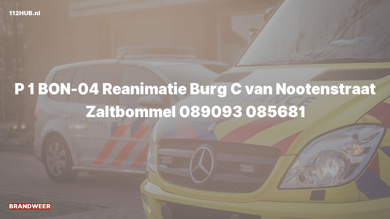 Deelafbeelding voor Brandweer met spoed naar de Burg C van Nootenstraat in Zaltbommel.