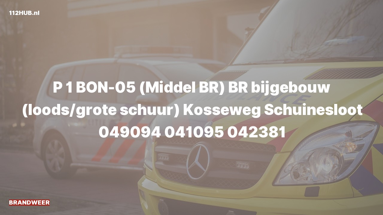 Deelafbeelding voor Brandweer met spoed naar de Kosseweg in Schuinesloot.