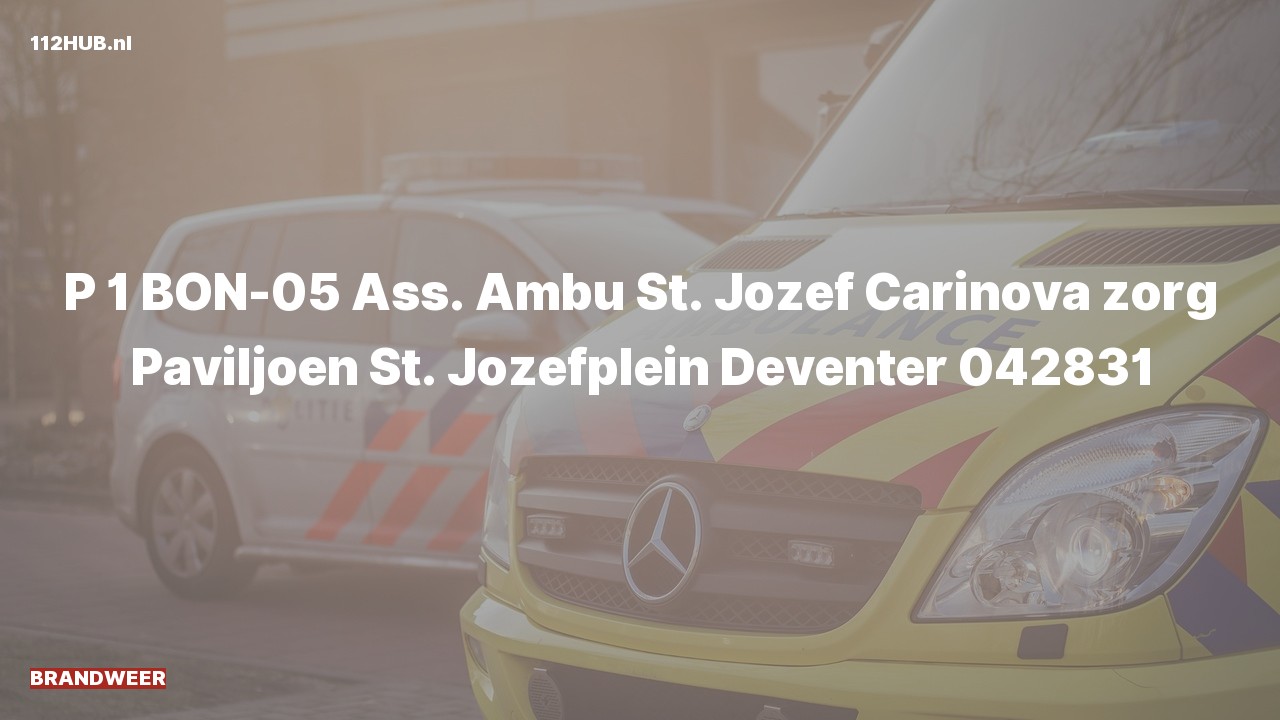 Deelafbeelding voor Brandweer met spoed voor ambulance-assistentie naar de St. Jozefplein in Deventer.