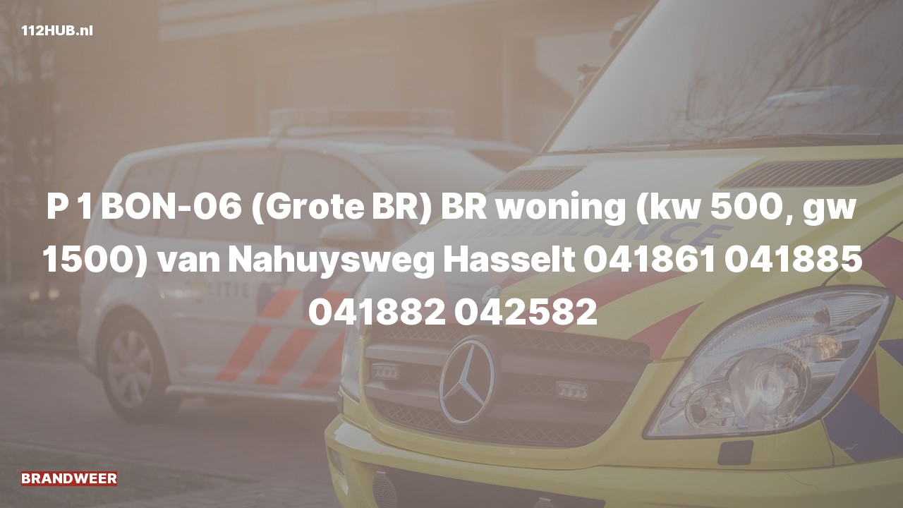 Deelafbeelding voor Brandweer met spoed voor brand in woning naar de van Nahuysweg in Hasselt.