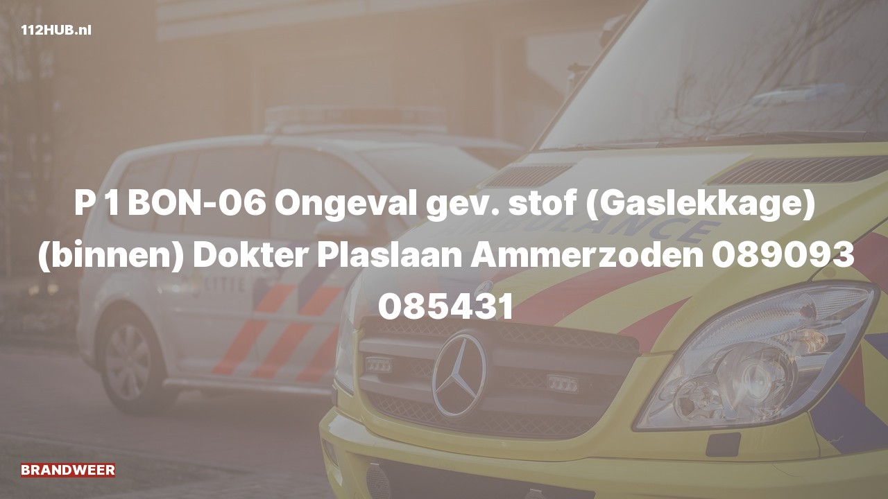 Deelafbeelding voor Brandweer met spoed naar de Dokter Plaslaan in Ammerzoden.