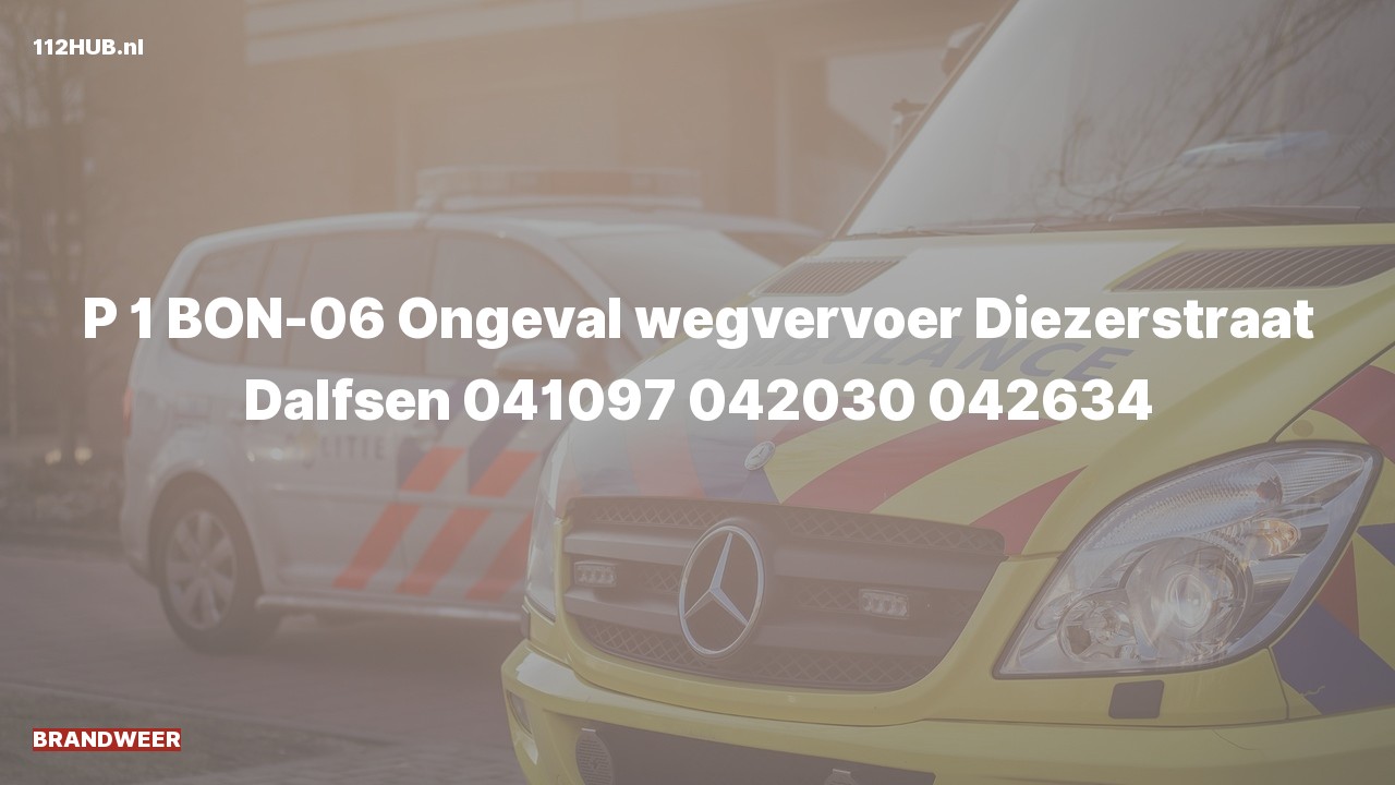 Deelafbeelding voor Brandweer met spoed voor verkeersongeval naar de Diezerstraat in Dalfsen.