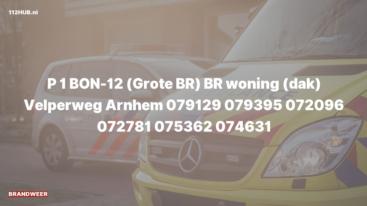 Deelafbeelding voor Brandweer met spoed voor brand in woning naar de Velperweg in Arnhem.