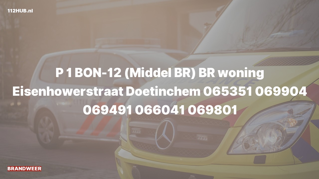 Deelafbeelding voor De brandweer is met spoed uitgerukt voor een woningbrand naar de Eisenhowerstraat in Doetinchem