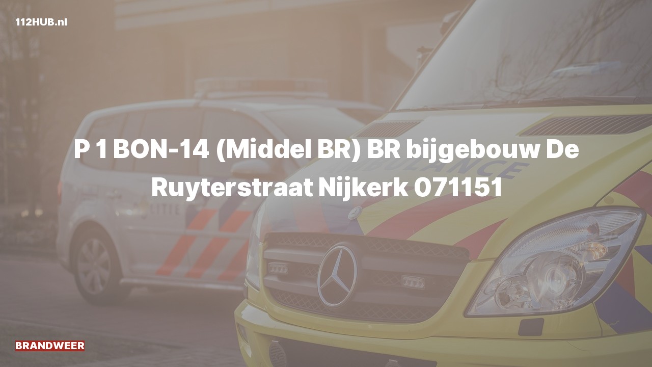 Deelafbeelding voor Brandweer met spoed naar de De Ruyterstraat in Nijkerk.