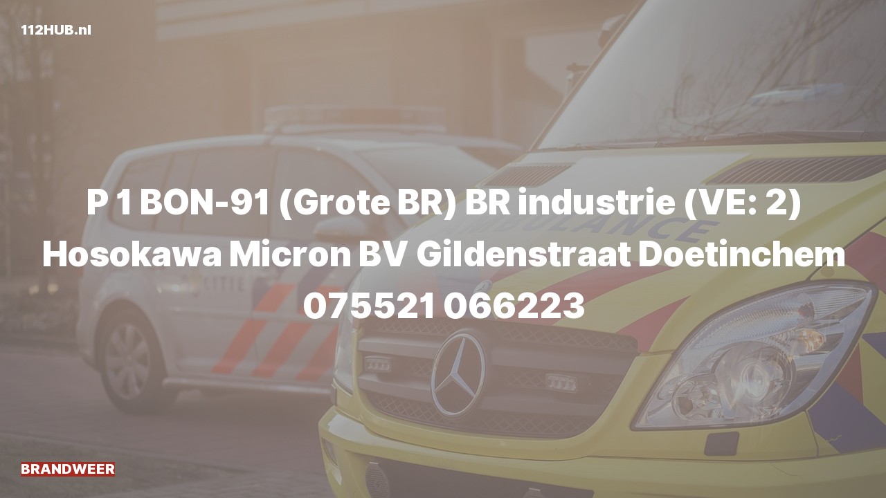Deelafbeelding voor De brandweer is met spoed uitgerukt voor een industriële brand naar de Gildenstraat in Doetinchem
