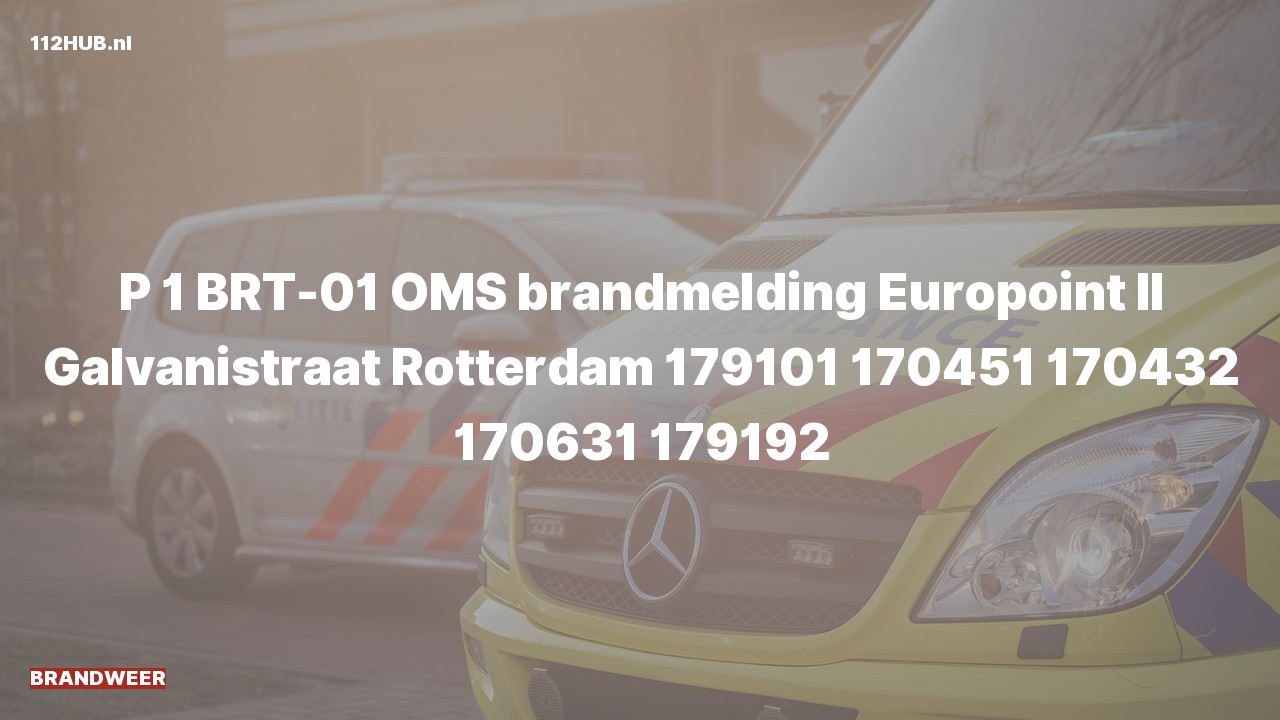 Deelafbeelding voor Brandweer met spoed voor automatische brandmelding naar de Galvanistraat in Rotterdam.