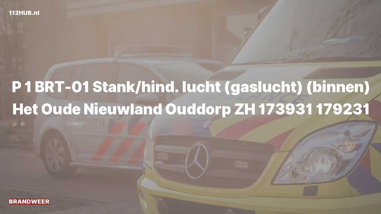 Deelafbeelding voor Brandweer met spoed voor gaslucht binnen naar de Het Oude Nieuwland in Ouddorp.