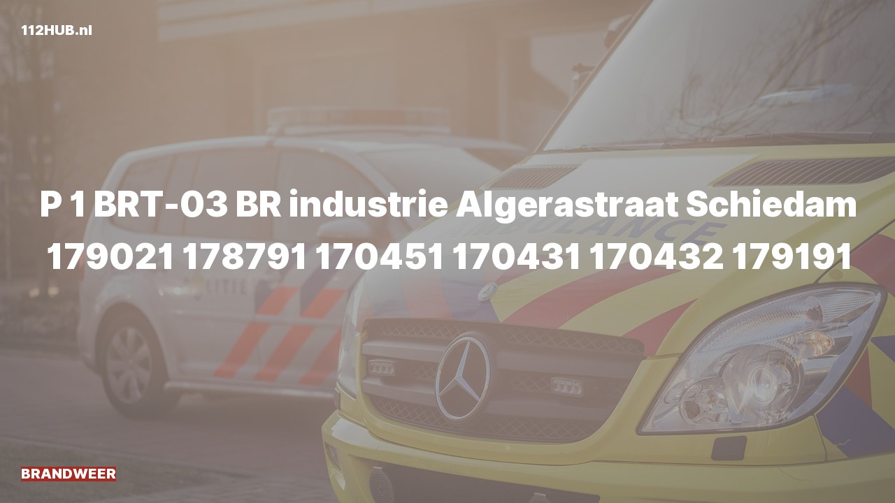 Deelafbeelding voor Brandweer met spoed naar de Algerastraat in Schiedam.