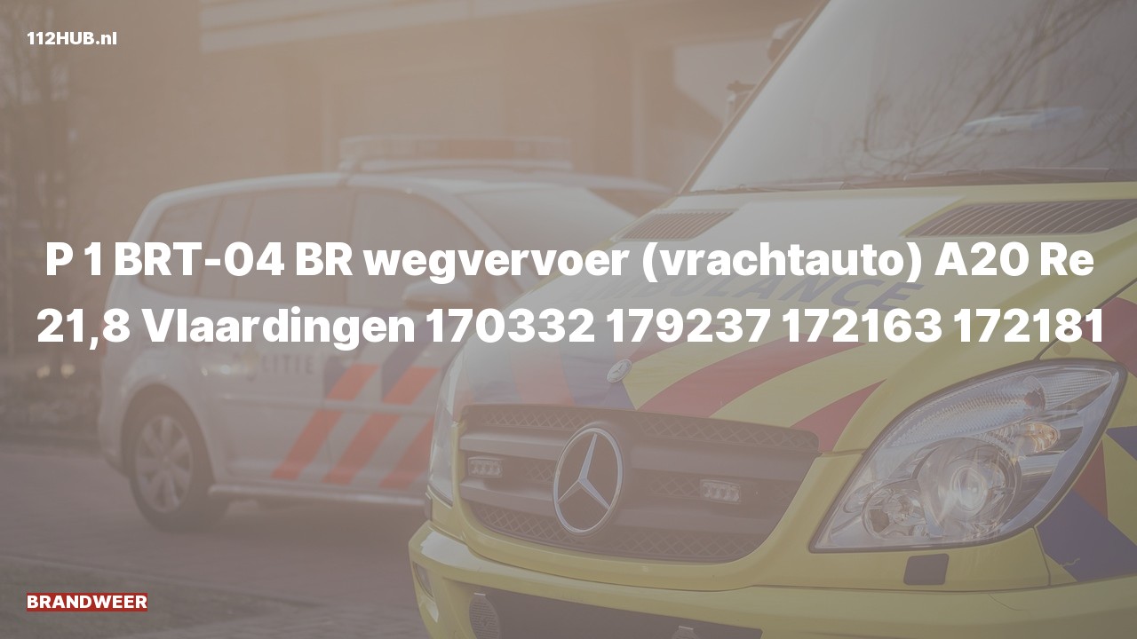 Deelafbeelding voor Brandweer met spoed op de A20 bij hectometerpaaltje 21.8.